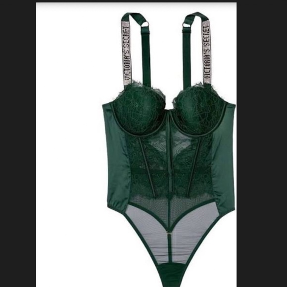 Victoria Secret Emerald Green Bodysuit shine strap - Picture 1 of 3
